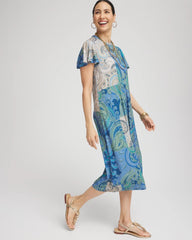 Petite Trapunto Midi Jersey-Knit Dress MULTI - Chico's sale