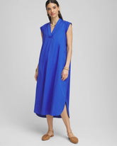 Petite Popover Poplin Maxi Dress RICH COBALT - Chico's US