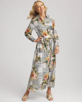 Petite Artisanal Floral Print Maxi Shirtdress ECRU - Chico's discount