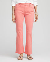 Petite Girlfriend Fray Hem Kick Flare Jeans MELON MAMBO - Chico's US