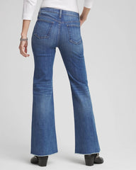 Petite Girlfriend Frayed Flared Jeans JESSAMINE INDIGO - Chico's US