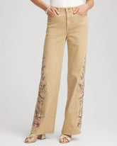 Petite Embroidered High-Rise Wide-Leg Jeans CAFE AROMA - Chico's near me