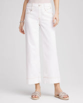 Petite No Stain Pull-On Wide Leg Cropped Jeans ALABASTER - Chico's US