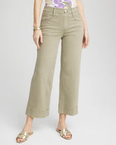 Petite Pull-On Wide-Leg Cropped Jeans WASHED SAGE - Chico's outlet