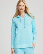 Zenergy® Crochet Knit Hooded Pullover Top PARADISO BLUE - Chico's US