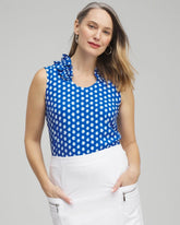 ® UPF Neema Dot Ruffle Tank INTENSE AZURE - Chico's sale
