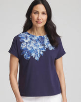 Zenergy® UPF Knit Applique Dolman Top PASSPORT BLUE - Chico's online