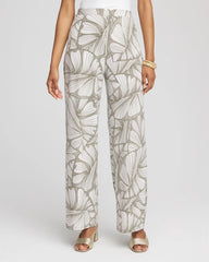Travelers™ Abstract Leaf Print Knit Wide-Leg Pants DUSTY OLIVE - Chico's sale