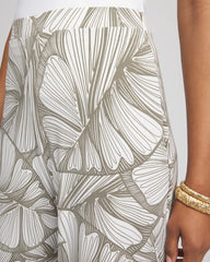 Travelers™ Abstract Leaf Print Knit Wide-Leg Pants DUSTY OLIVE - Chico's sale