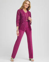 Travelers™ Collection Embroidered Lace Cutwork Jacket PURPLE CLOVER - Chico's online