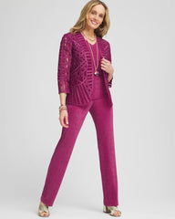 Travelers™ Collection Embroidered Lace Cutwork Jacket PURPLE CLOVER - Chico's online