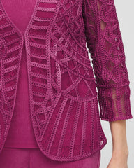 Travelers™ Collection Embroidered Lace Cutwork Jacket PURPLE CLOVER - Chico's online
