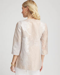 Travelers™ Collection Metallic 3/4 Sleeve Jacket CAFE AROMA - Chico's for sale