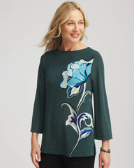 Travelers™ Artisanal Boatneck Tunic DARKEST SPRUCE - Chico's sale