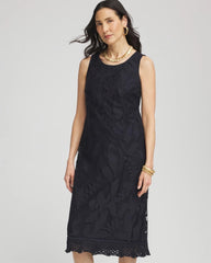 Travelers™ Mesh Appliqué Midi Dress TRAVELERS INDIA INK - Chico's online