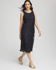 Travelers™ Mesh Appliqué Midi Dress TRAVELERS INDIA INK - Chico's online