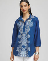 No Iron™ Paisley Buttonback Tunic SEAPORT - Chico's outlet