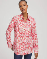 No Iron™ Long-Sleeved Folklore-Floral Shirt FOLKLORIC RED - Chico's discount