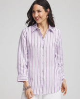 No Iron™ Plum Striped Linen Shirt PLUM SHADE - Chico's US