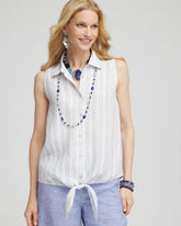 No Iron™ Linen Tie-Front Sleeveless Shirt INDIGO - Chico's near me