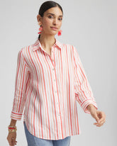No Iron™ Striped Linen Shirt CORAL BLOSSOM - Chico's US