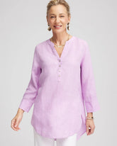 No Iron™ Linen Tunic LAVENDER SKIES - Chico's sale
