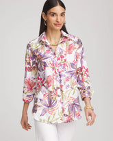 No Iron™ Tropical Floral Stretch Shirt PLUM SHADE - Chico's US