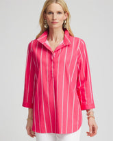 No Iron™ Stretch Stripe Tunic DRIED ROSES - Chico's online