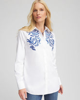 No Iron™ Wildflower Embroidered Shirt OPTIC WHITE - Chico's discount