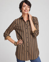No Iron™ Stripe Tunic CAMEL/BLACK - Chico's near me