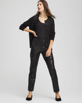Juliet Black Foiled Slim Ankle Pants BLACK - Chico's sale