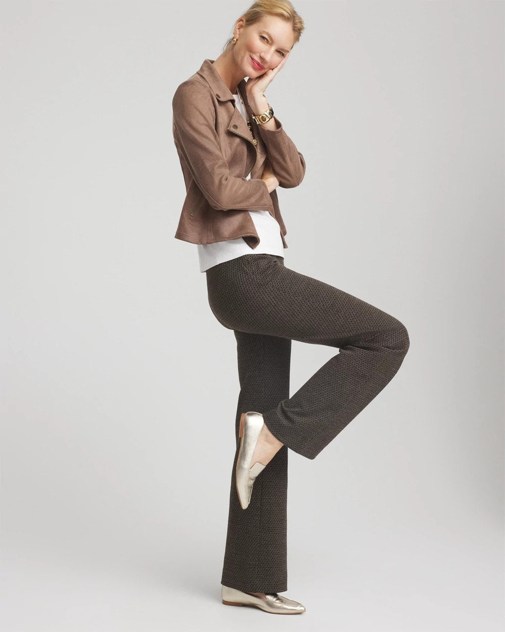 Juliet Jacquard Full-Length Ponte Pants BLACK - Chico's discount