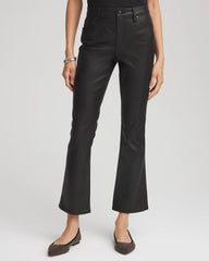 Coated Girlfriend Cropped Flared Jeans BLACK - Chico's discount