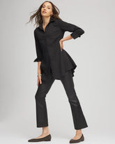 Coated Girlfriend Cropped Flared Jeans BLACK - Chico's discount