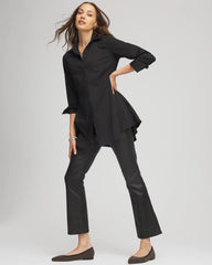 Coated Girlfriend Cropped Flared Jeans BLACK - Chico's discount