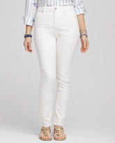 No-Stain Girlfriend Frayed Ankle Jeans ALABASTER - Chico's online