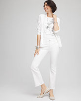 No-Stain Girlfriend Frayed Flared Jeans ALABASTER - Chico's US