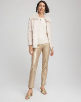 Girlfriend Slim Ankle Foiled Lace Jeans CHAMPAGNE FIZZ - Chico's for sale