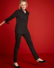 Stone Embellished Girlfriend Slim Ankle Jeans BLACK - Chico's US