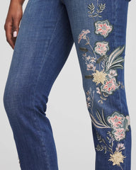 Appliqué Girlfriend Slim Ankle Jeans DRAGON ROAD INDIGO - Chico's sale