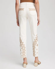 Embellished Girlfriend Slim Ankle Jeans SEA SALT - Chico's discount