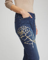 Sequins Rose Girlfriend Slim-Leg Jeans SEQUOIA INDIGO - Chico's US