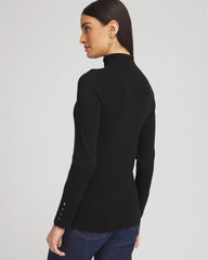 Ella Button Cuff Turtleneck Sweater BLACK - Chico's for sale
