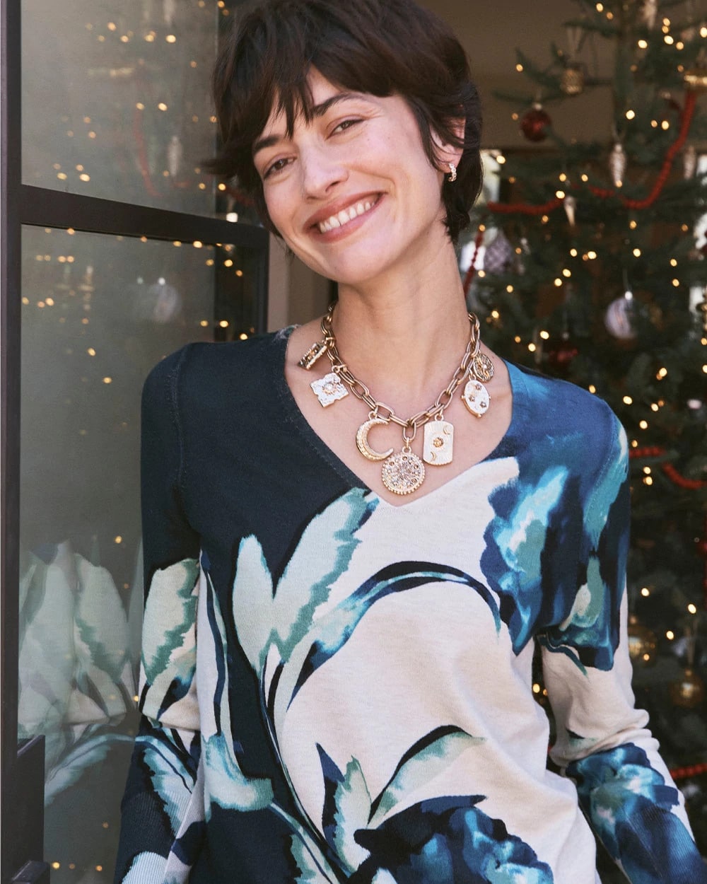 Ella Glacier V-Neck Pullover TEAL SHADOW - Chico's discount