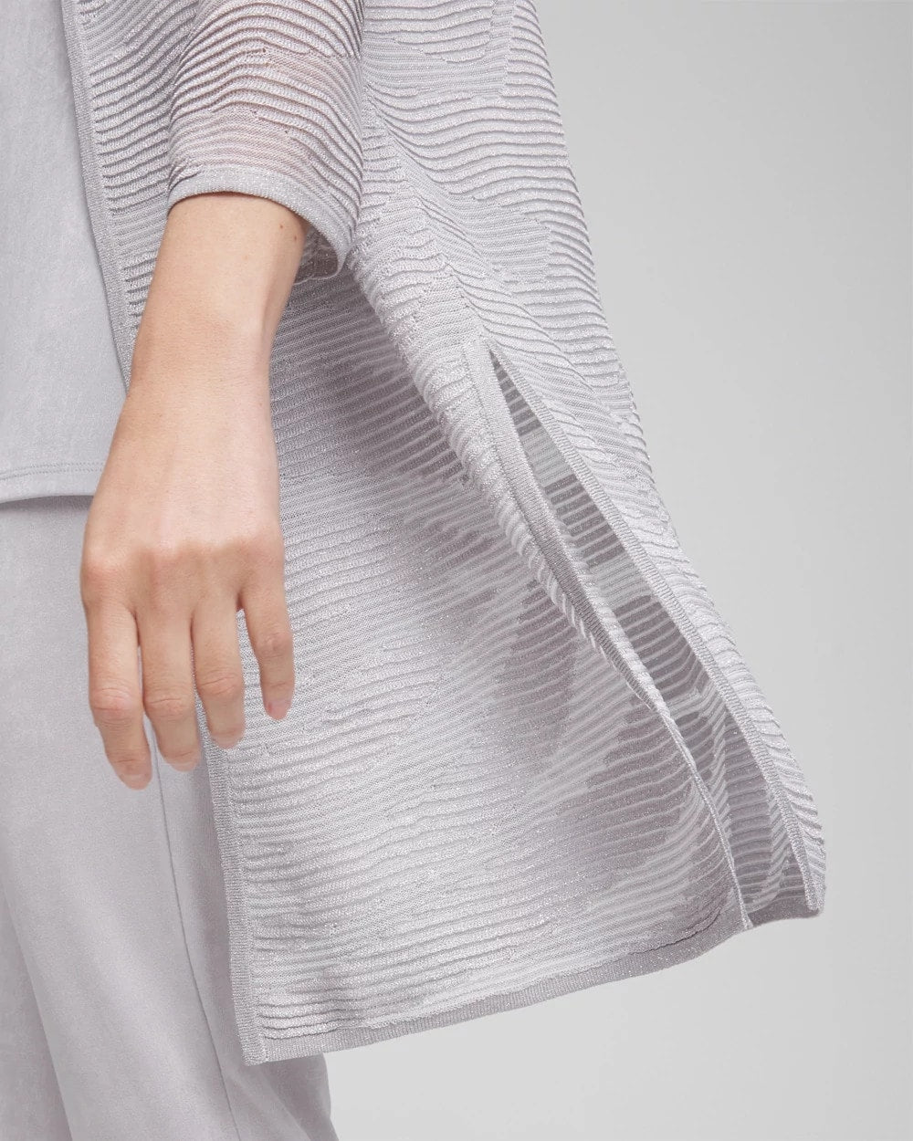 Travelers™ Zebra-Motif Metallic Cardigan DOVE GRAY - Chico's discount