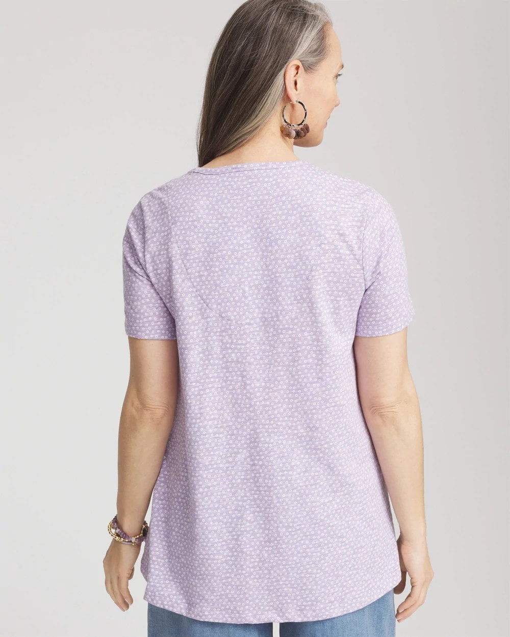 Polka-Dot Short Sleeve Forward Seam Tee GENTLE LAVENDER - Chico's near me