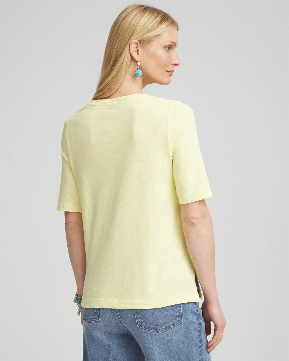 Slub Elbow-Sleeve Tee BRIGHT YELLOW - Chico's sale