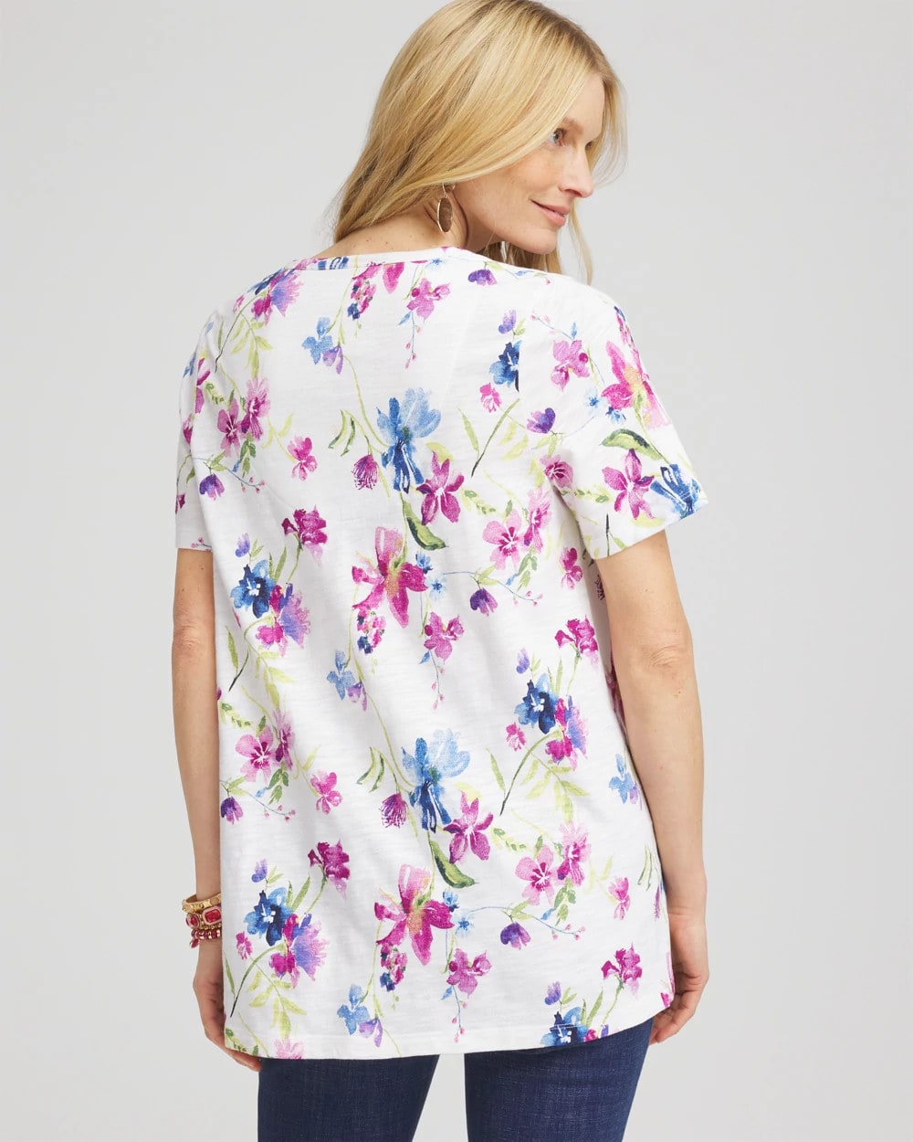 Wildflower Slub V-Neck Tee ALABASTER - Chico's sale