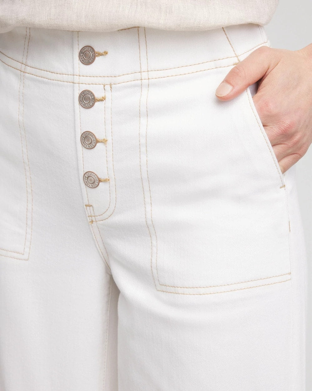 No Stain Pull-On Wide Capri Jeans ALABASTER - Chico's near me