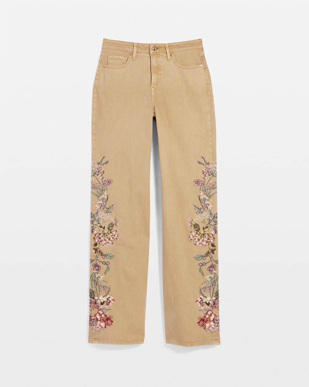 Embroidered High-Rise Wide-Leg Jeans CAFE AROMA - Chico's online